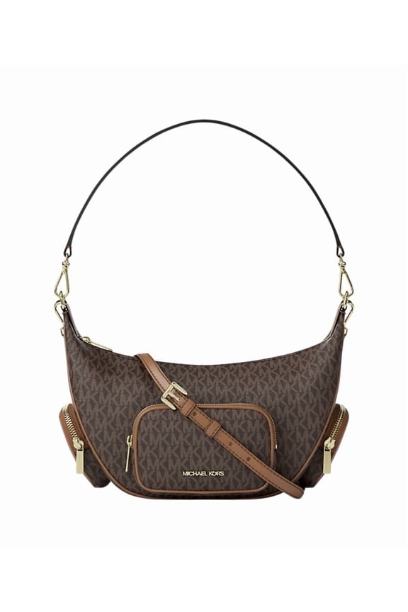 Womens Merritt Medium Signature Logo Convertible Shoulder Bag, Gold-Tone Hardware