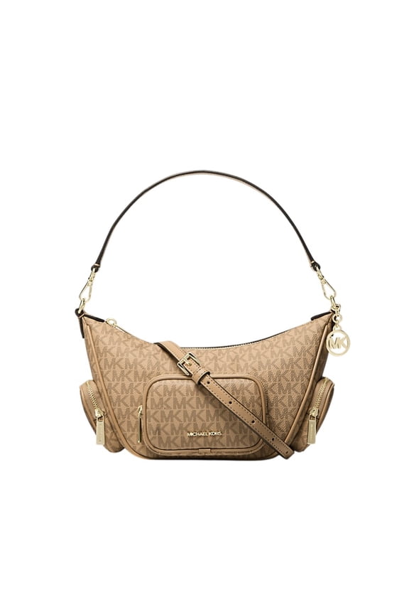 Womens Merritt Small Signature Logo Convertible Shoulder Bag, LogoPrint Canvas, Adjustable Strap
