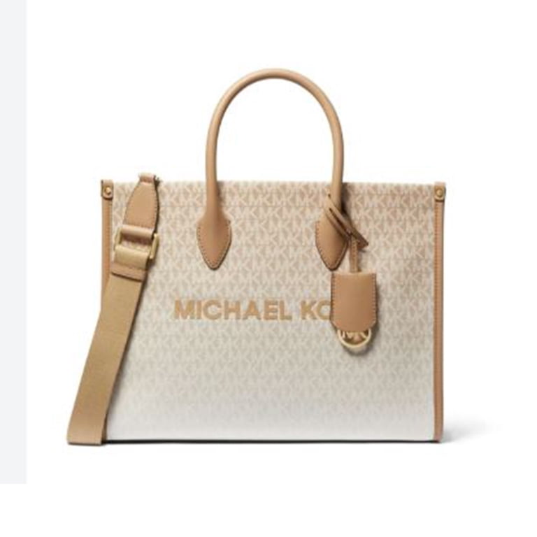 Michael Kors Women's Mirella Medium Ombré Logo Tote Bag (Camel