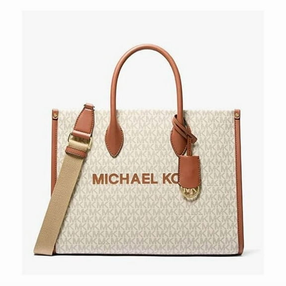 Michael Kors Women's Mirella Medium Signature Logo Tote Bag (Vanilla) 35R5G7ZT2B-150