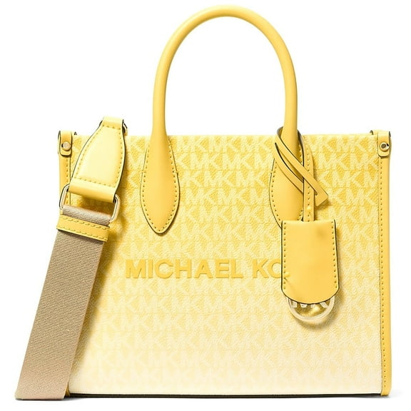 Michael Kors Women's Mirella Small Ombré Signature Logo Crossbody Bag (Daisy Yellow)
