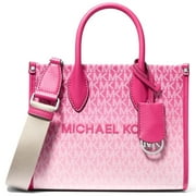 Michael Kors Womens Mirella Small Ombr  Signature Logo Crossbody Bag Dragonfruit