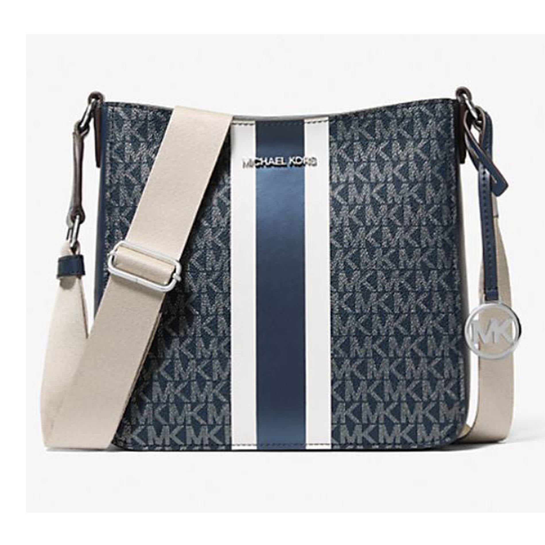 Michael Kors Women's Jet Set Small Signature Logo Stripe Crossbody Michael Kors Women's Jet Set Small Signature Logo Stripe Crossbody