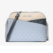 Michael Kors Womens Jet Set Travel Color-Block Signature Logo Dome Crossbody Bag Pale Ocean