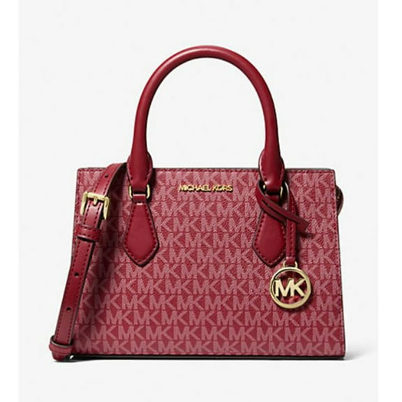 Michael Kors Women's Outlet Sheila Small Signature Logo Satchel (Cherry) 35F5G6HS1V-Cherr