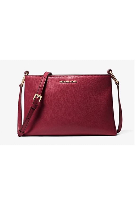Women's Outlet Trisha Medium Pebbled Leather Crossbody Bag (Cherry) 35H1G9TC8L-Cherr