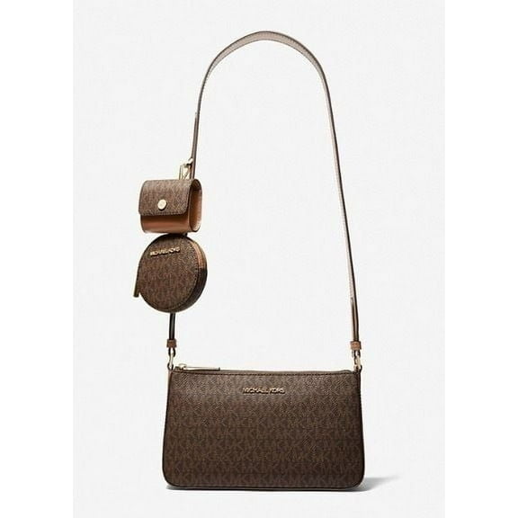 Michael Kors Women's PVC Crossbody Handbag with Tech Bag, Brown