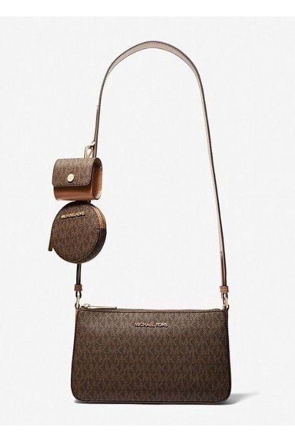 Women's PVC Crossbody Handbag with Tech Bag, Brown