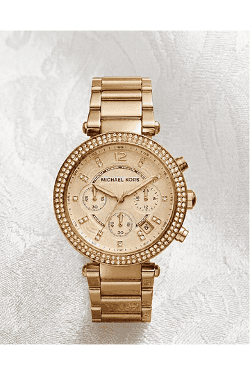 Michael Kors MK-5354 Parker Gold Tone Crystal Pave Chronograph Ladies Watch Michael Kors MK5354 Parker 39mm Chronograph Gold Dial  main image 4