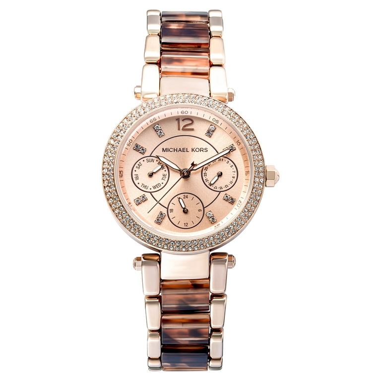 Michael Kors Women's Parker Chronograph Rose Gold-Tone Stainless Steel  Watch MK6834