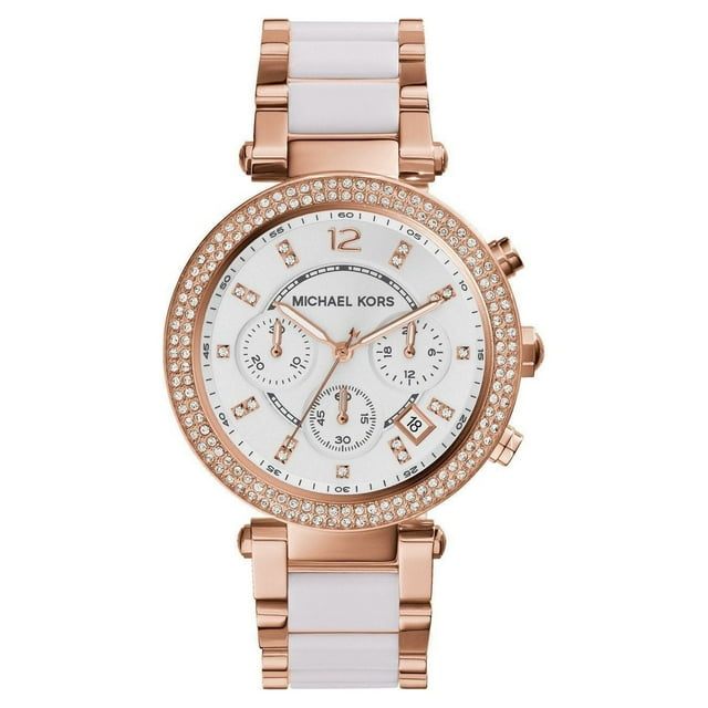 Michael Kors Original Women's Parker Wrist Watch, Two-Tone Stainless ...