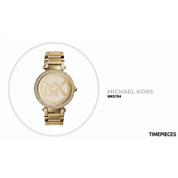 Michael Kors Women's Parker Logo Gold-Tone Metal Watch MK5784