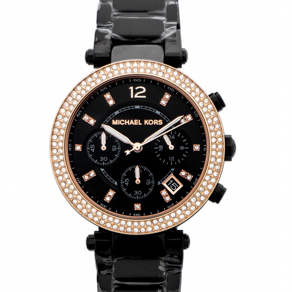 ☆mk☆ Michael Kors Women's Parker Series MK5885 Black Stainless