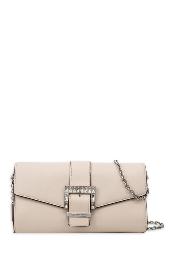 Women's Penelope Medium Leather Clutch - Cream