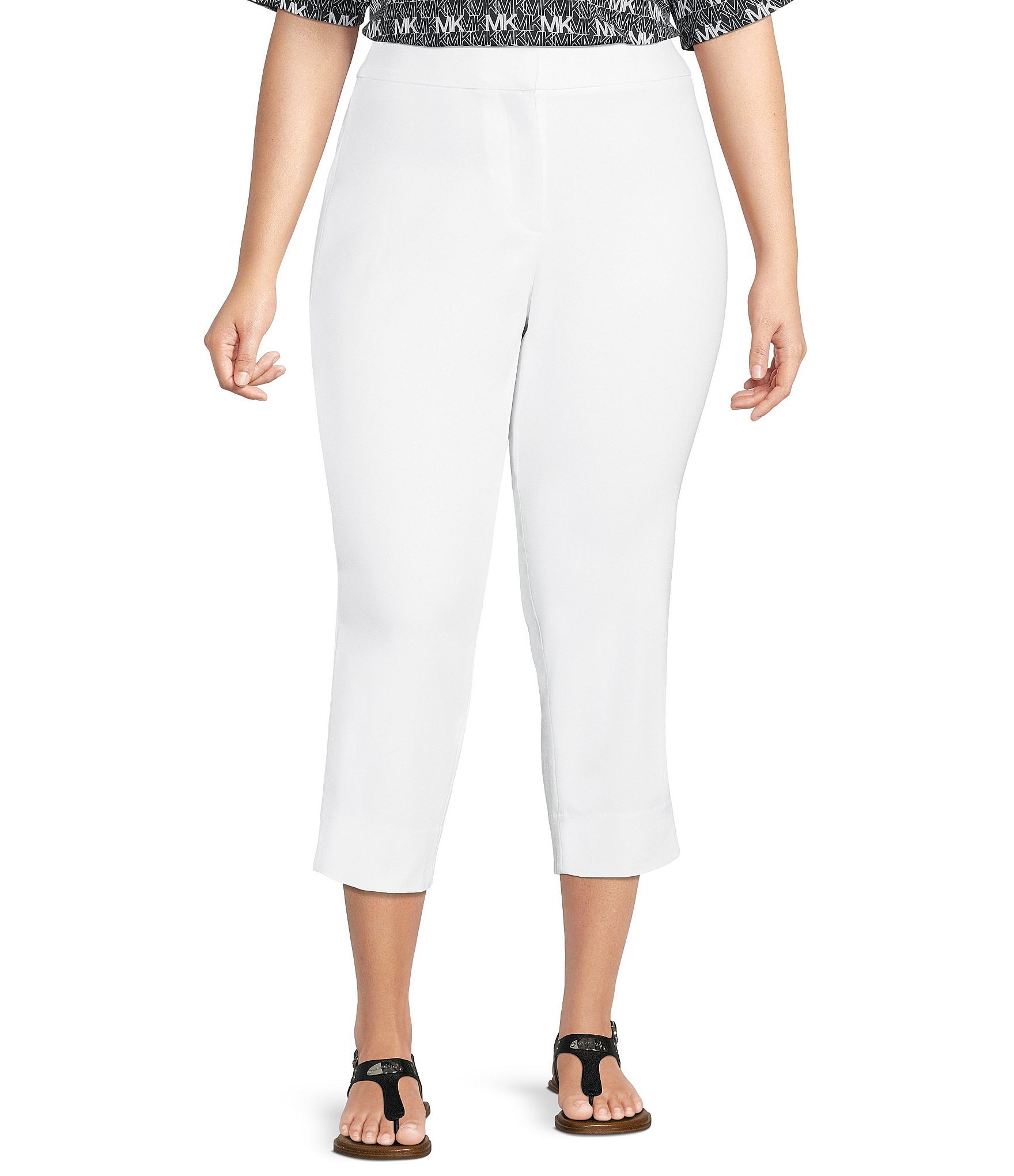 パンツ MICHAEL KORS Women Straight Pants MS330GQ4MY 100 White Michael Kors cotton-blend trousers with ironed crease for