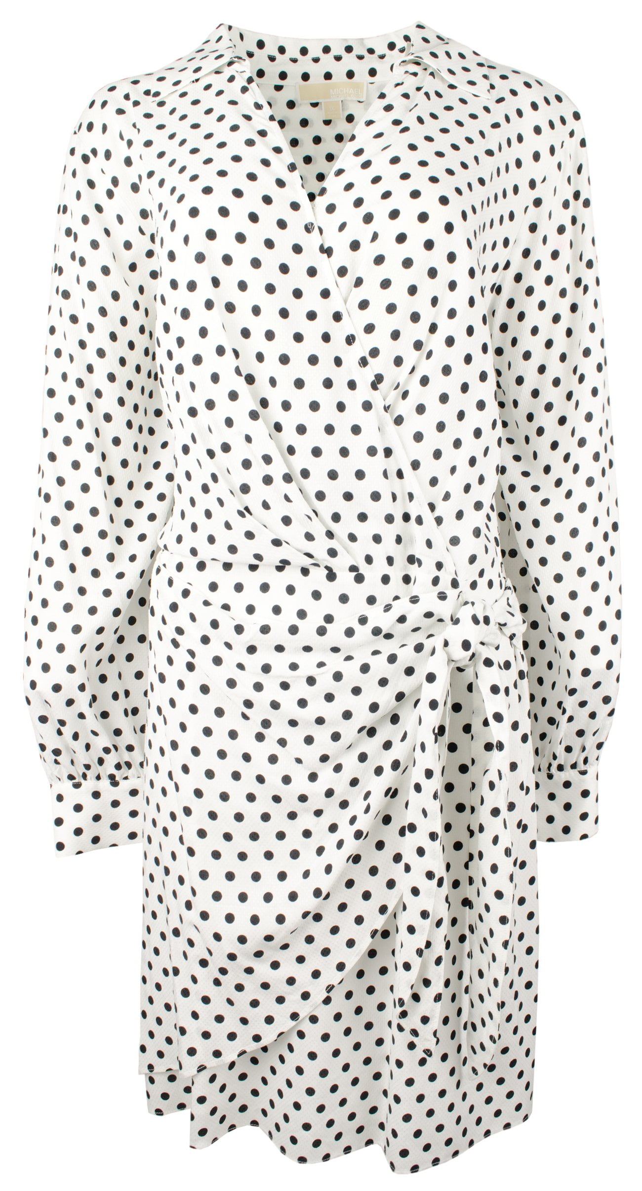 Michael Kors Women's Plus Size Woven Long Sleeve Faux Wrap Dress White 1X -  Walmart.com
