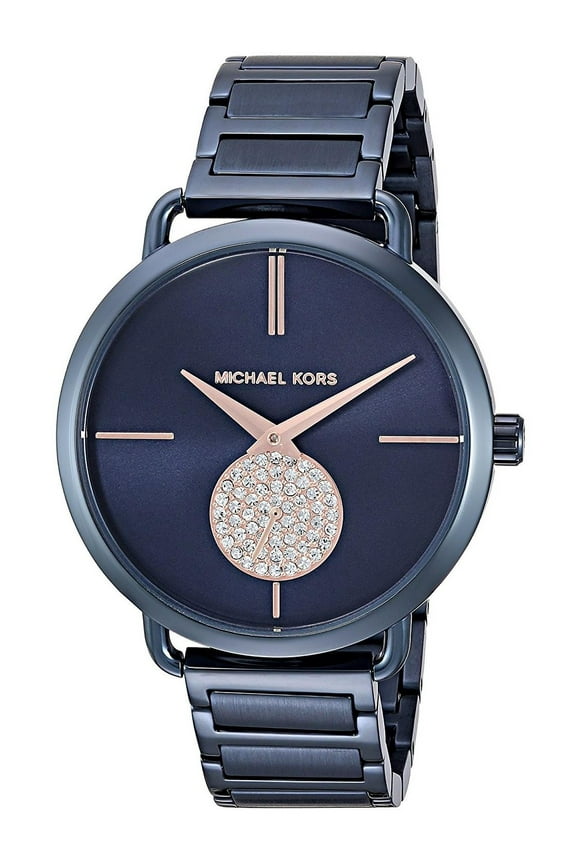 Women's Portia 37mm Blue Steel Bracelet & Case Quartz Analog Watch MK3680