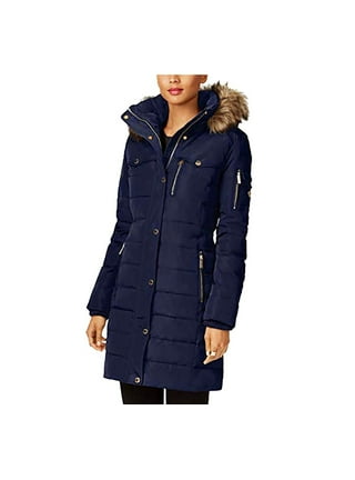 Navy blue michael kors coat discount