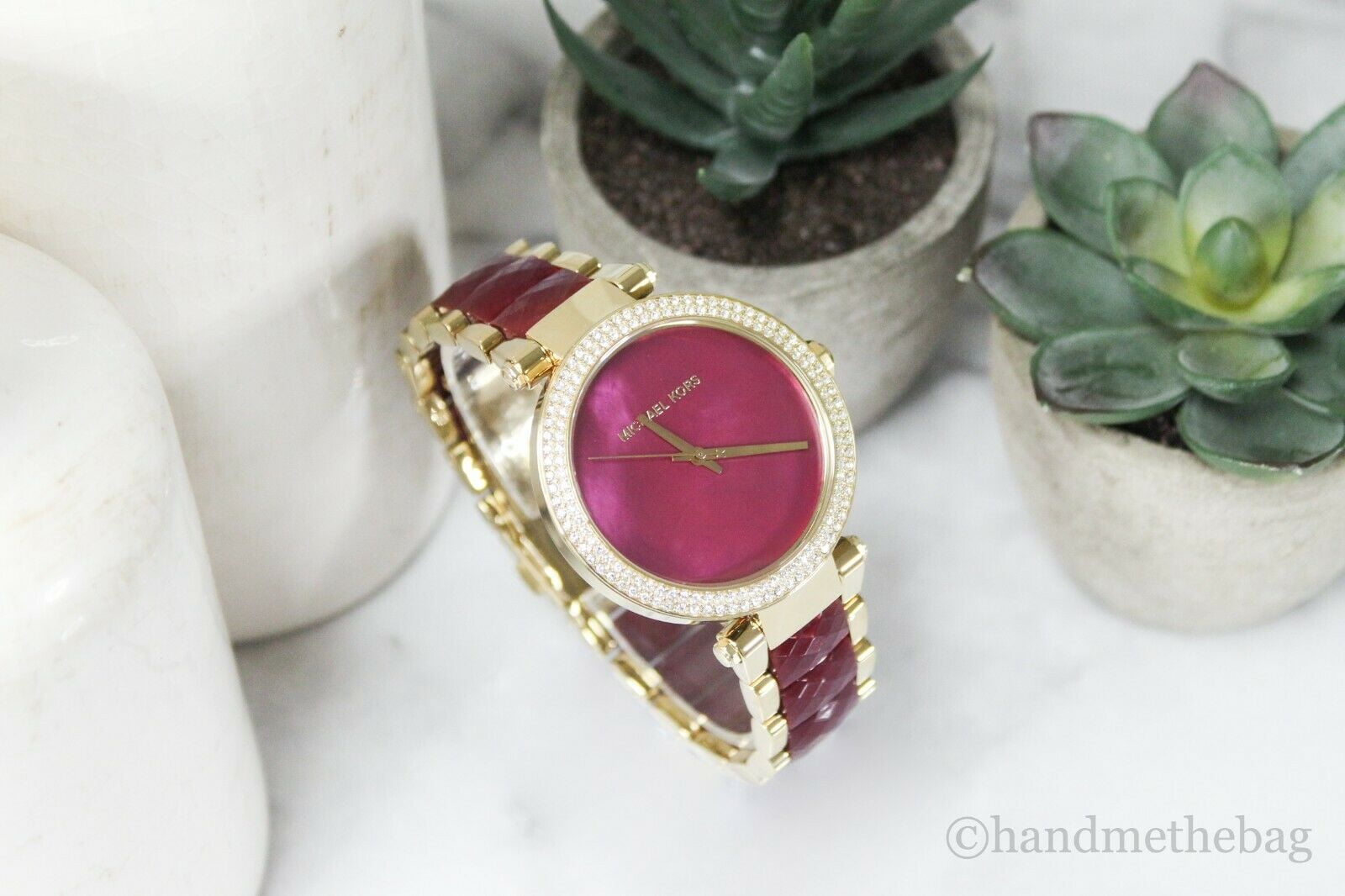 Michael Kors Women s Quartz Parker Garnet Dial Crystal Bezel Quartz Watch MK6427 Walmart