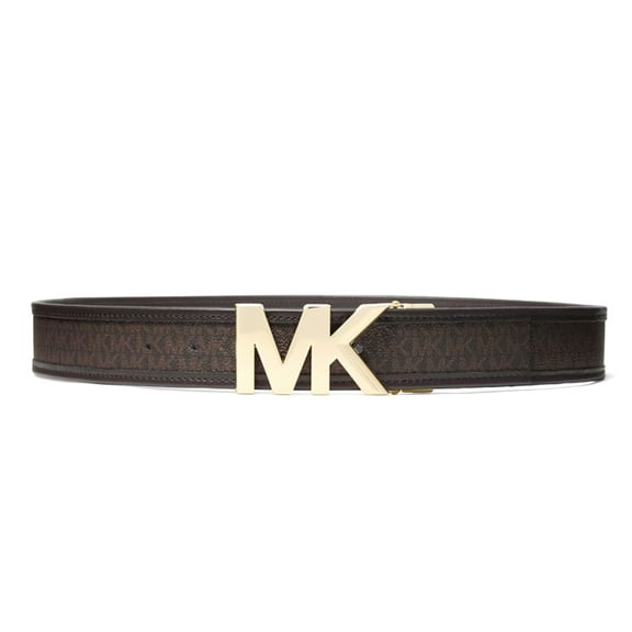 Michael Kors Women's Reversible Logo and Leather Waist Belt (Brown / Chocolate), Small
