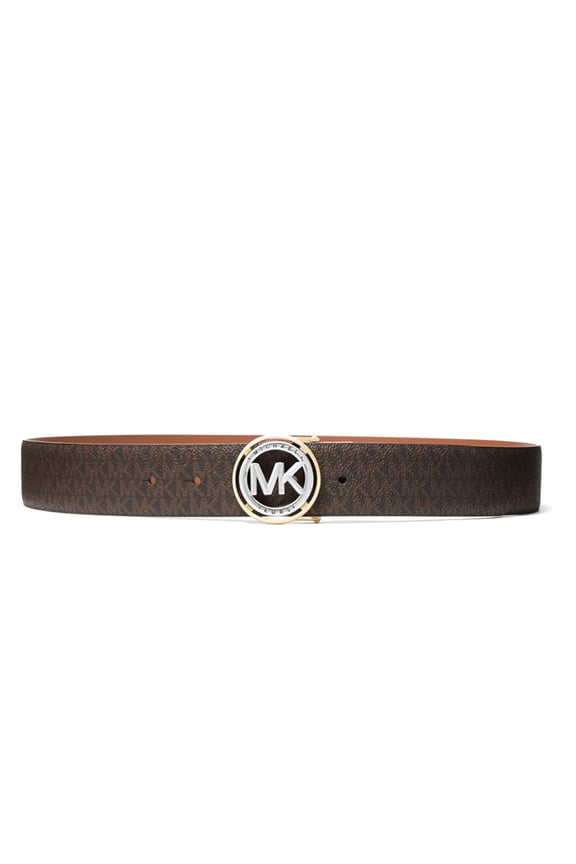 Women's Reversible Logo and Leather Waist Belt (Brown / Luggage), Medium