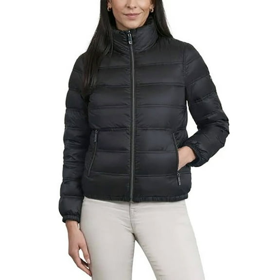 Michael Kors Women's Reversible Packable Down Jacket (Black, XL)
