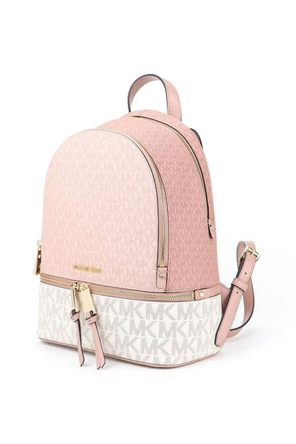 Women's Rhea Medium Color-Block Logo Backpack- Pink