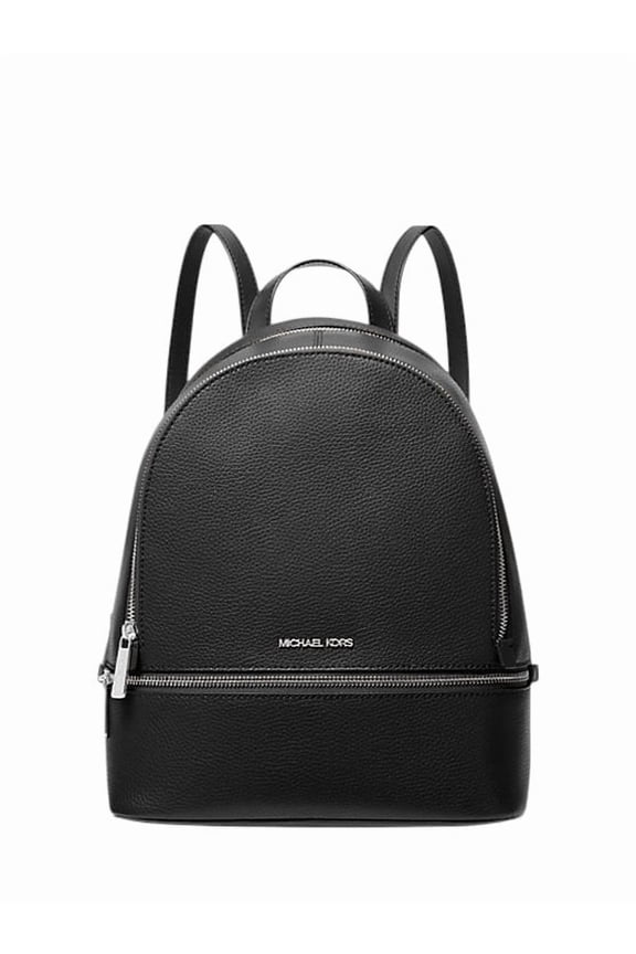 Women's Rhea Medium Pebbled Leather Backpack (Black) 35S5GRAB2L-001