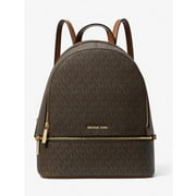 Michael Kors Womens Rhea Medium Signature Logo Backpack Brown 35S5GRAB2B-847
