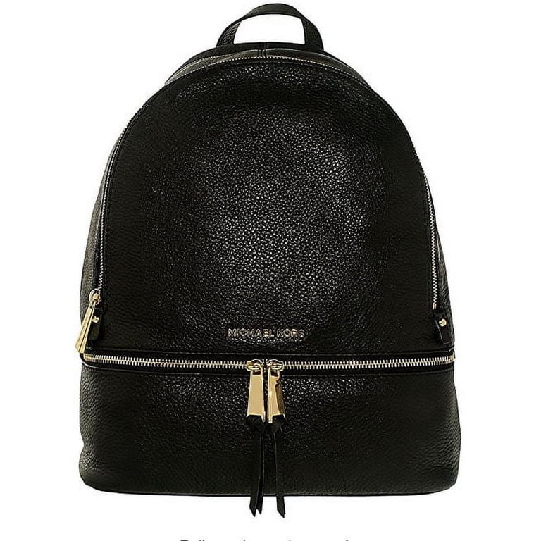 Michael Kors Rhea Zip Large Black Leather Backpack EUC Michael Kors Rhea Medium Pebbled Leather Backpack (Black  main image 4