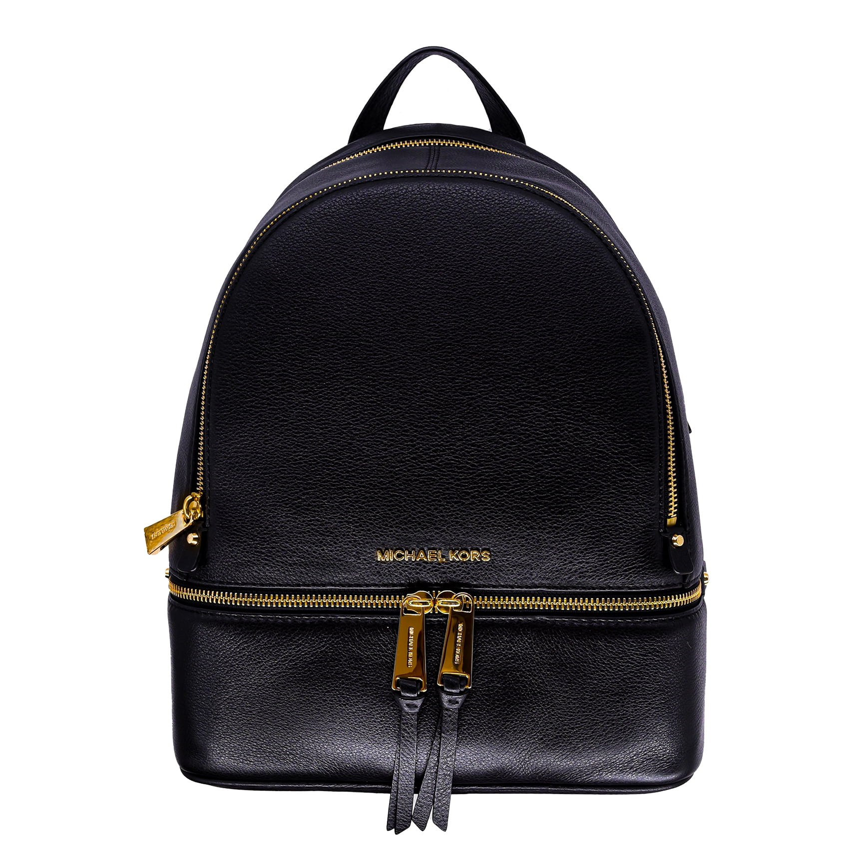 Michael Kors Women's Rhea Zip Medium Leather Backpack Black 