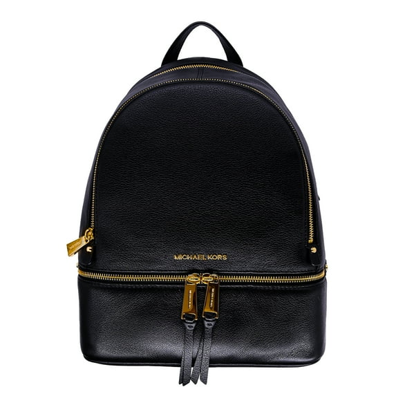 Michael Kors Women's Rhea Zip Medium Leather Backpack Black