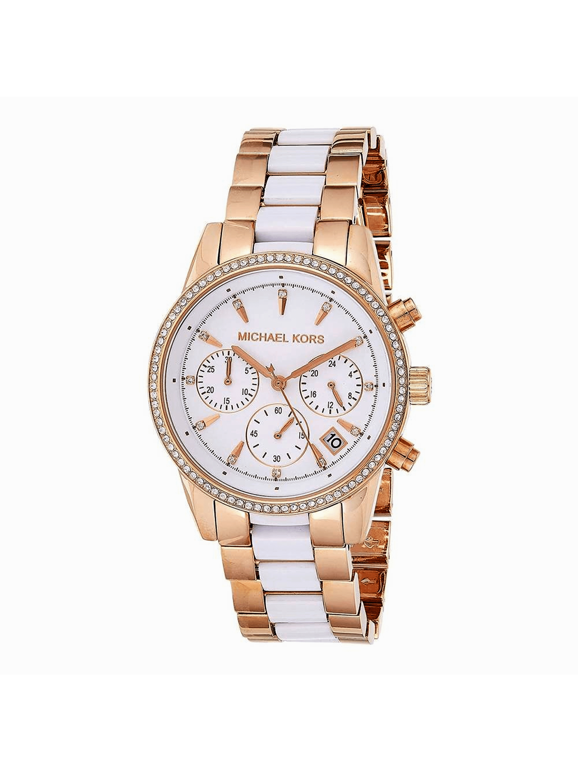 Michael Kors Womens Ritz Rose And White Chronograph Kuwait 