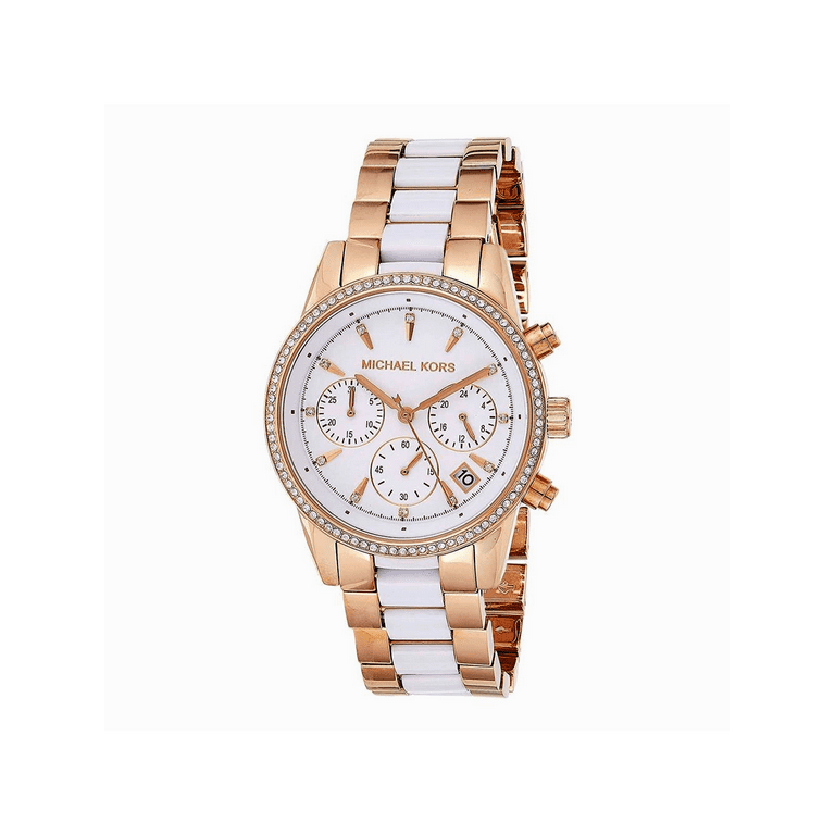 Michael kors bradshaw white shop coated watch