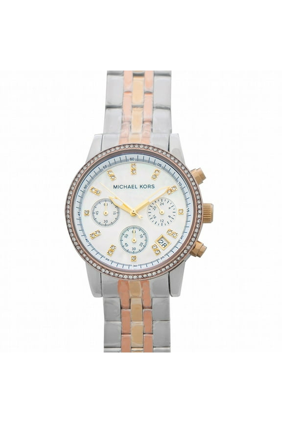 Women's Ritz Tri-Tone Chronograph Watch MK5650
