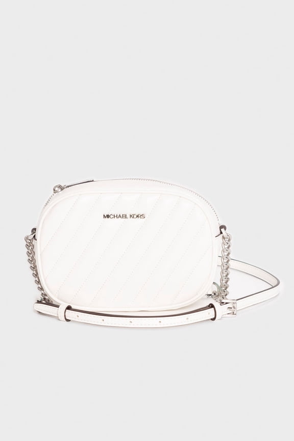 Women's Rose Vegan Soft Leather Camera Crossbody Bag, White