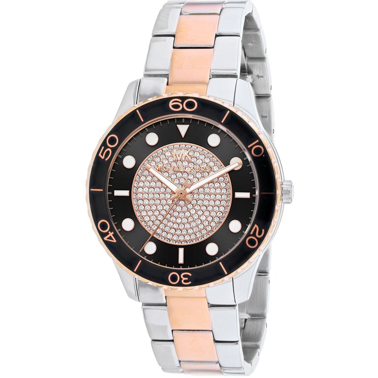 Michael Kors Black Dial White Strap Watch Michael Kors Sidney Multifunction Black Dial White Silicone  main image 4