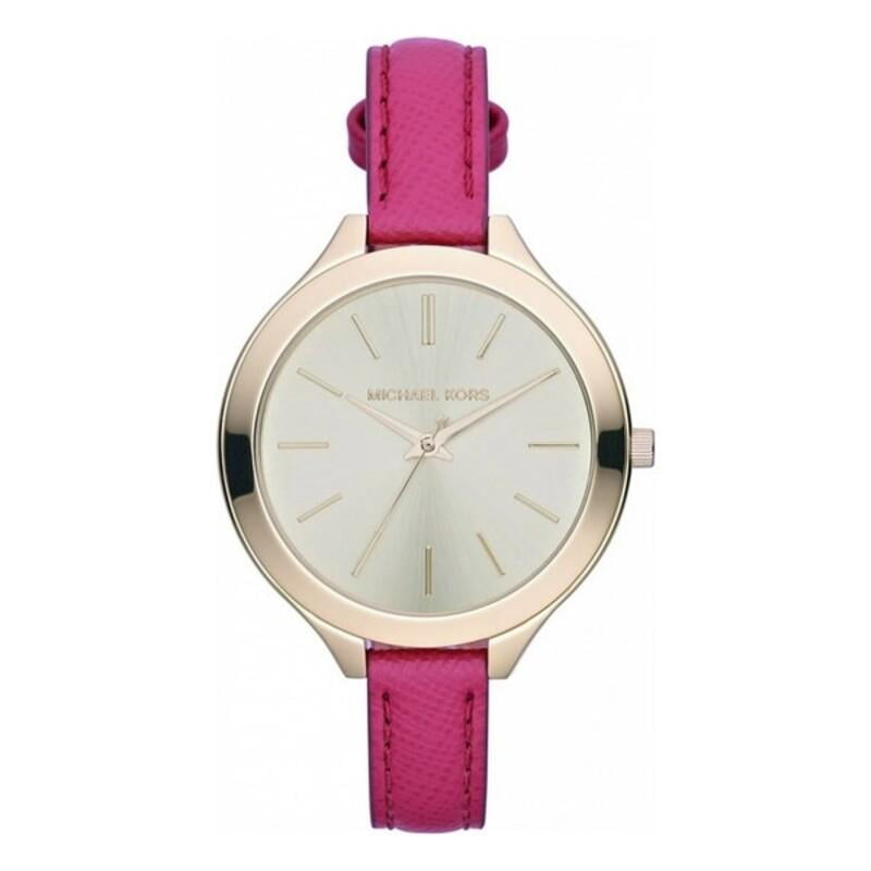 Michael Kors Women's Runway MK2298 Gold Leather Quartz Fashion Watch