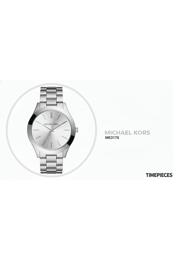 Women's Runway MK3178 Silver Stainless-Steel Quartz Fashion Watch