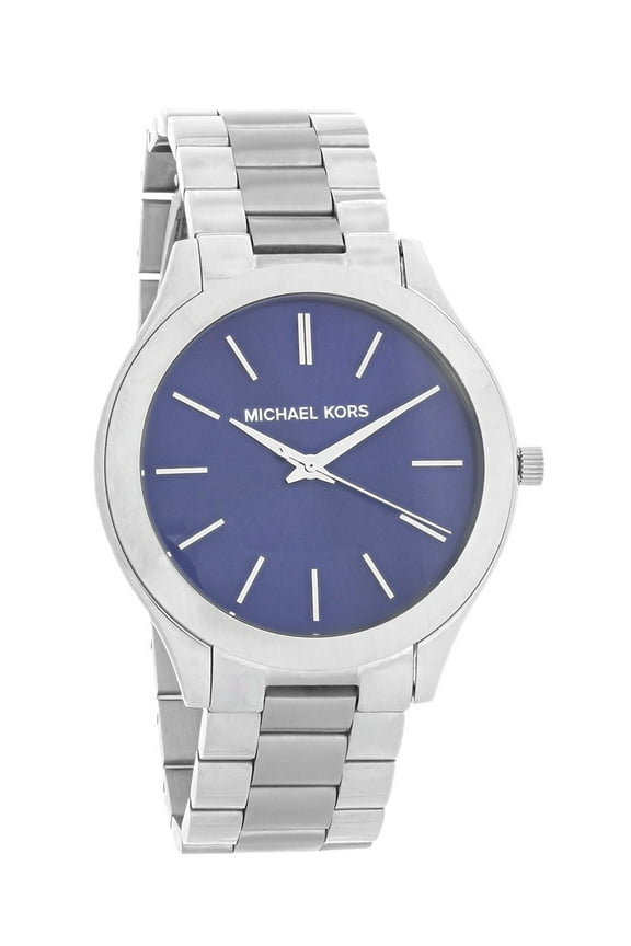 Women's Runway Slim Blue Dial Stainless Steel Quartz Watch MK3379