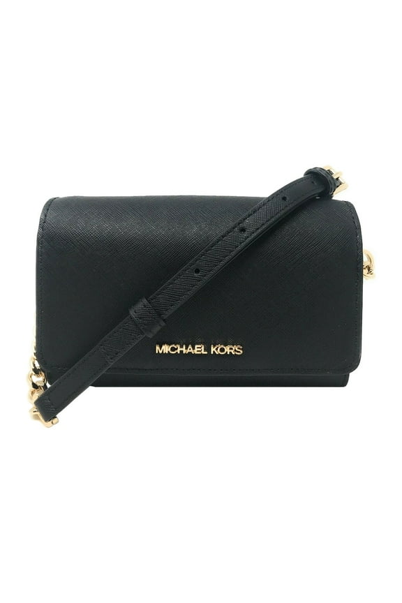 Women's Saffiano Leather Crossbody Handbag, Black