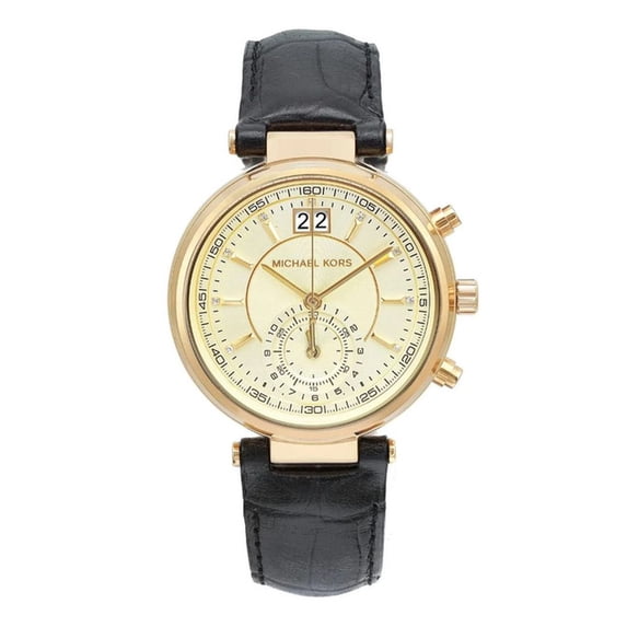 Michael Kors Women's Sawyer Leather Strap Watch