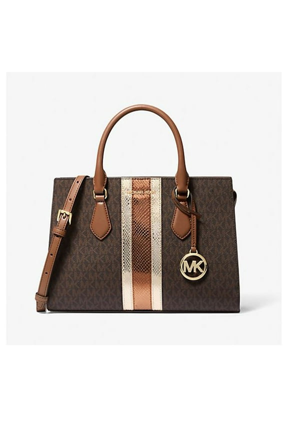 Women's Sheila Medium Signature Logo and Metallic Satchel 35F4G6HS3B-847