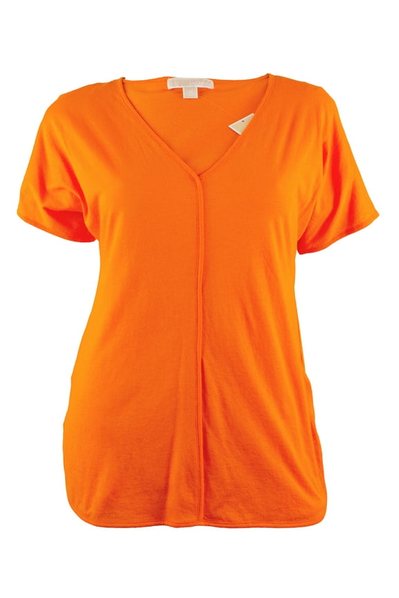 Women's Short Sleeve V-Neck Top Blouse-P-XS