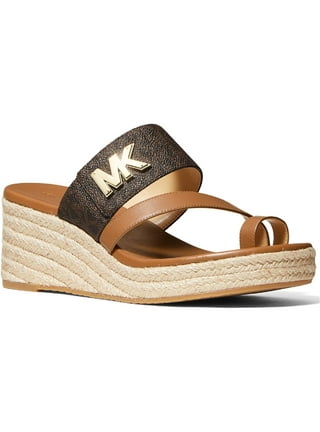 サンダル・ミュール MICHAEL KORS Women Sandals 40S5IRHS4L230 Brown NEW MICHAEL KORS SIGNATURE VERA FLAT THONG SANDAL BROWN SIZE