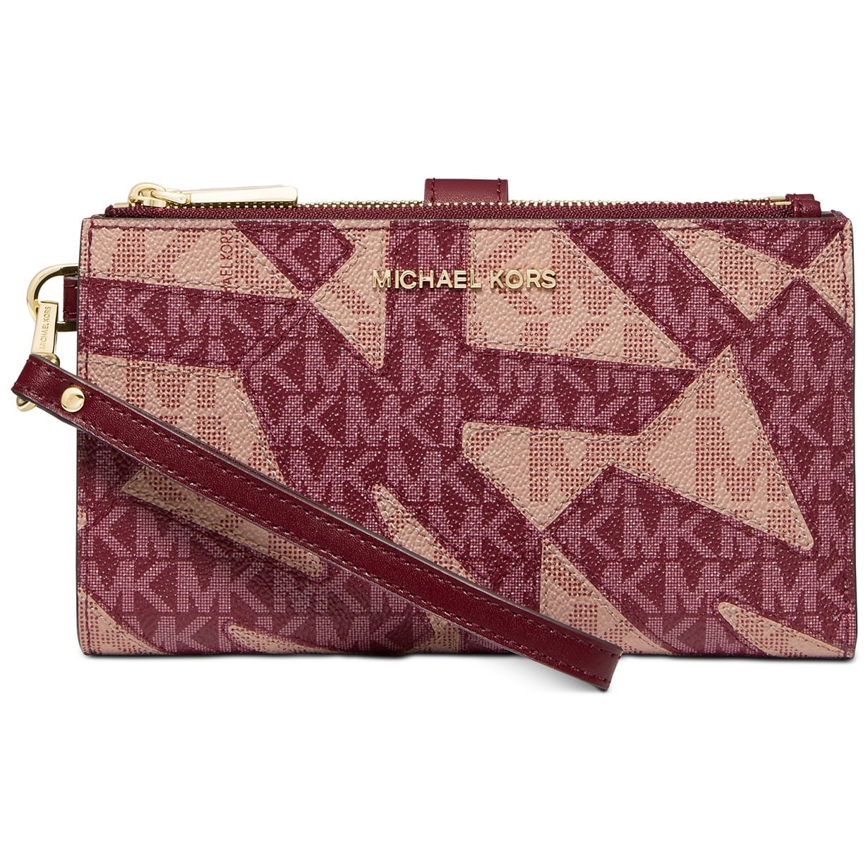 Michael kors burgundy wristlet sale
