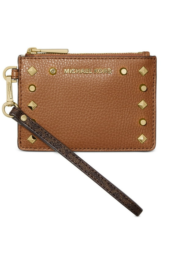 Women's Signature Jet Set Small Top Zip Card Case Wallet (Brown / Luggage)