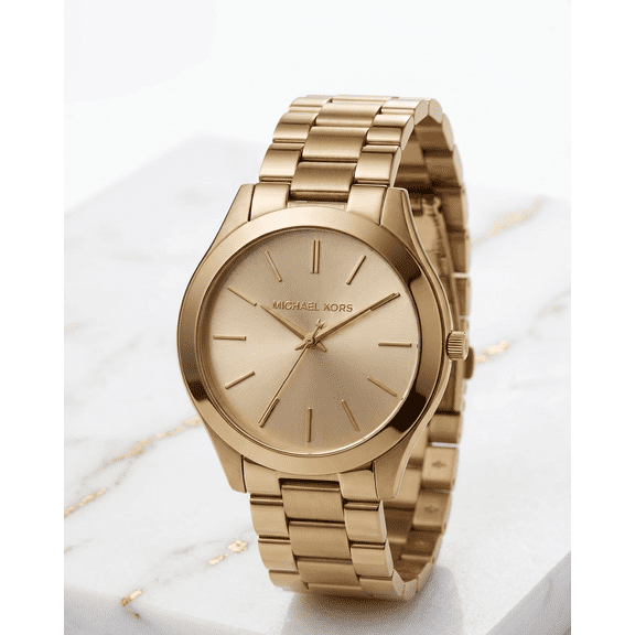 Michael Kors Women's Slim Runway Gold-Tone Watch 42mm MK3179