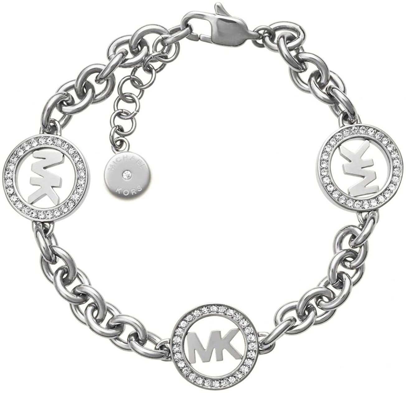 Precious Metal-Plated Sterling Silver Cubic Zirconia Slider Bracelet | Michael  Kors