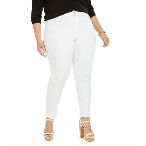 Michael Kors Women's Super Stretch Jeans White Size 14W